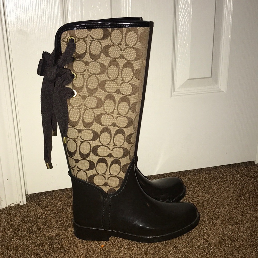 Never worn Coach rain boots!